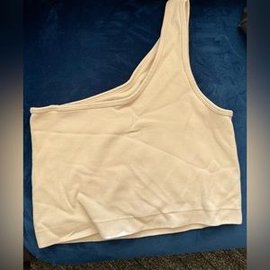 Tan One Shouldered Bralette